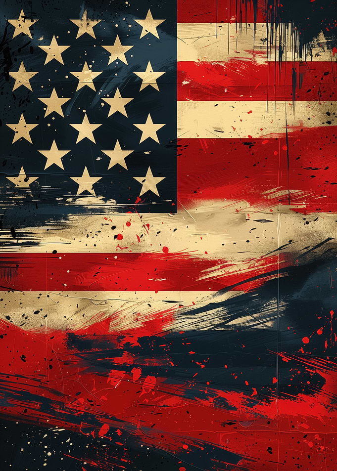 American Flag Abstract Art