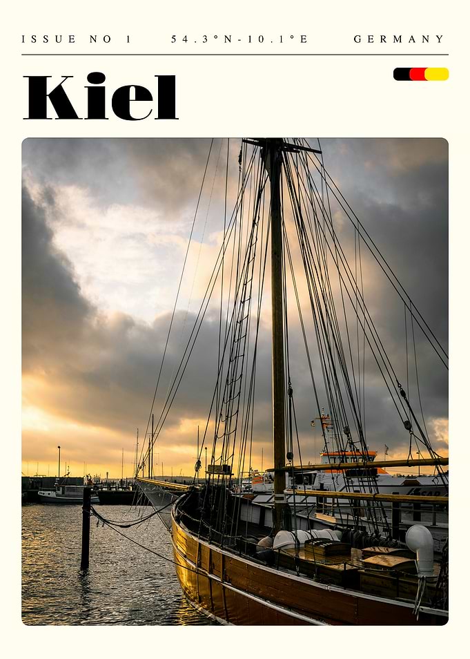 Kiel Germany Travel Art Poster