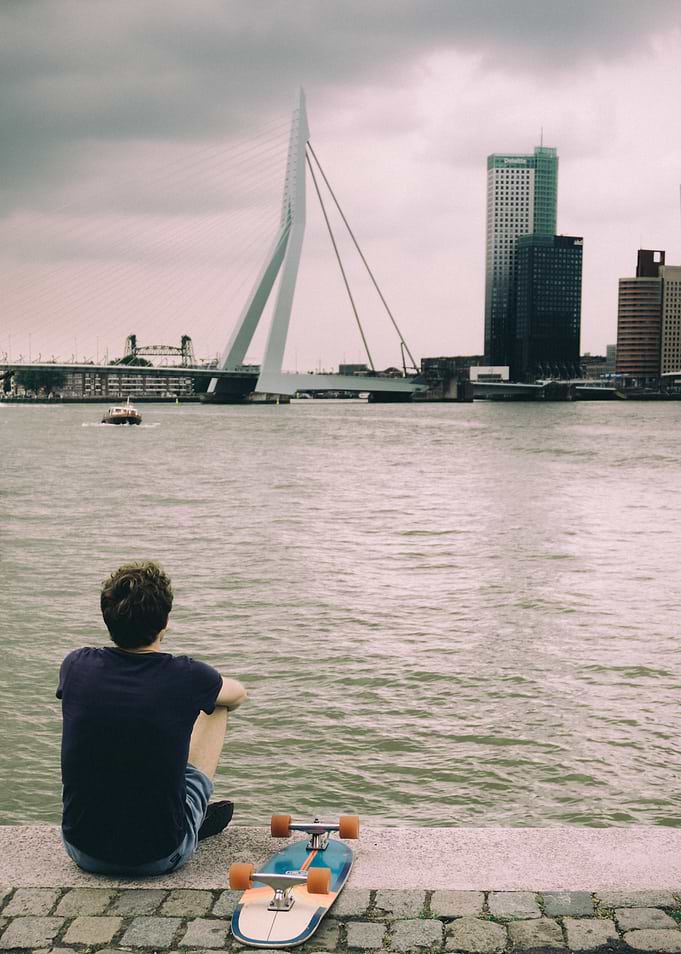 Contemplating a nice cityscape in Rotterdam