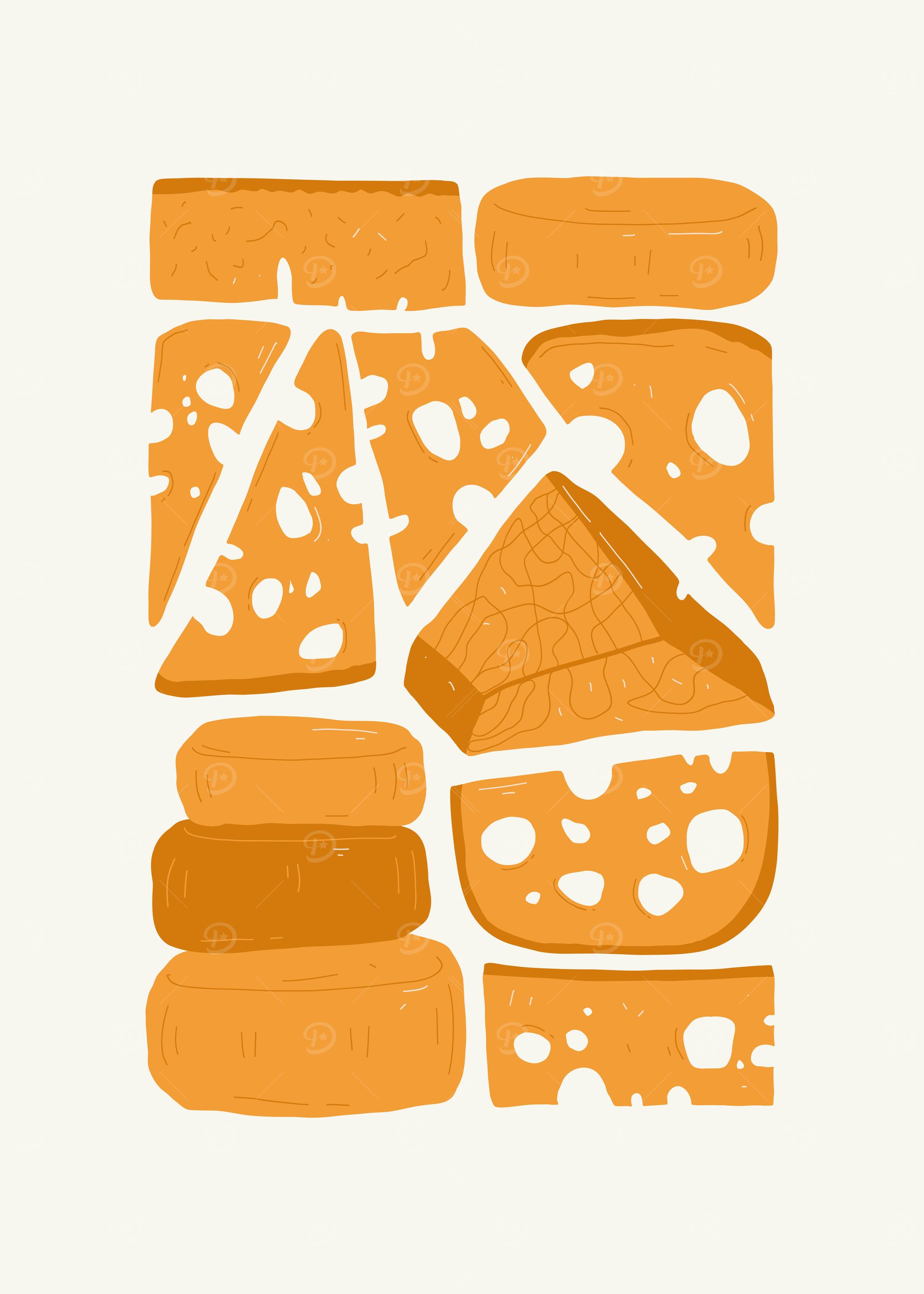 Cheese Variety Illustration