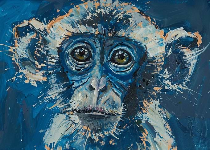 Blue Monkey Portrait
