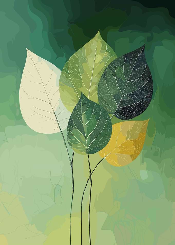 Abstract Green Leaves