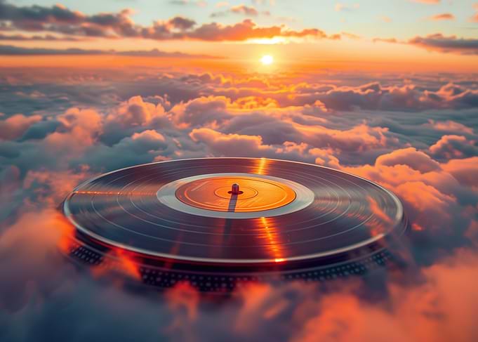 Vinyl Record Sunset