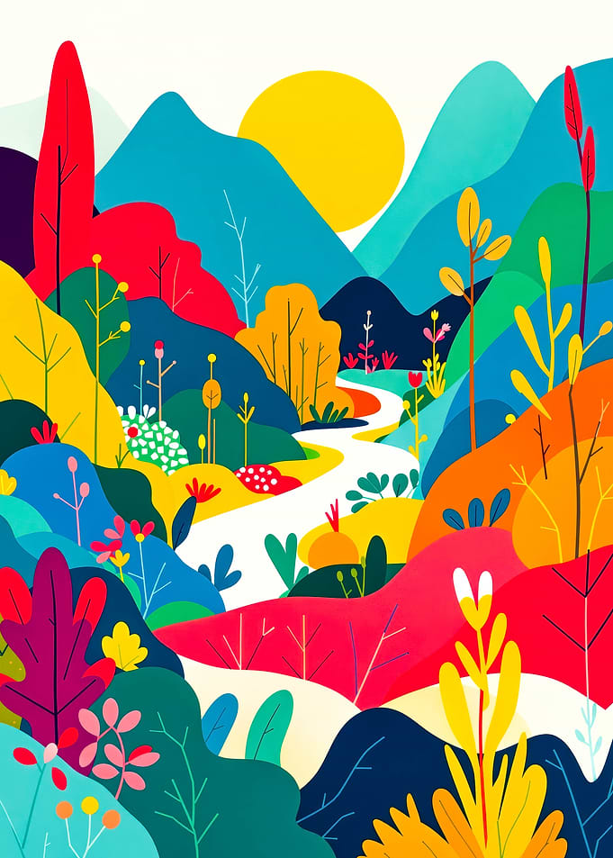 Colorful Mountain Path