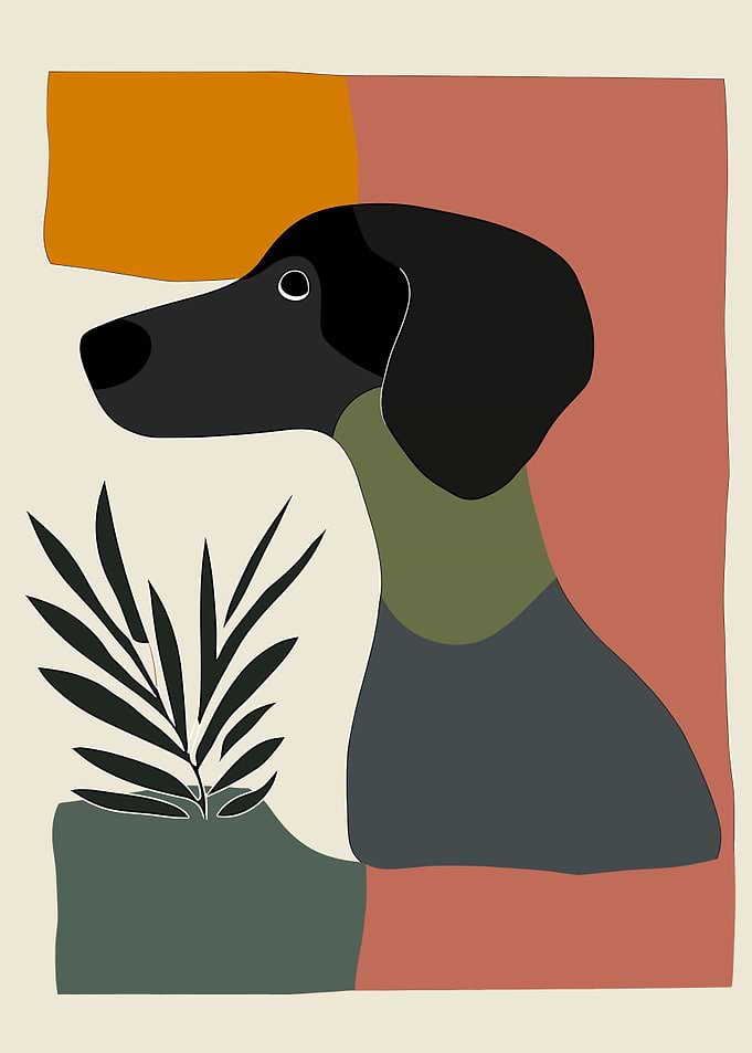 Minimal Abstract Dog Portrait