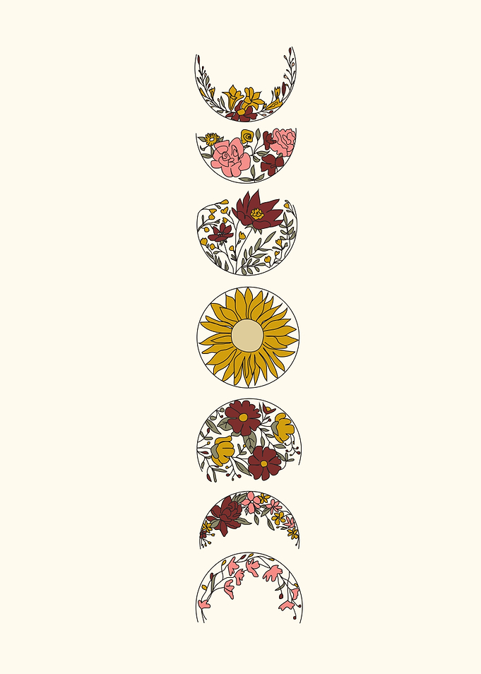 Floral Phases of the Moon