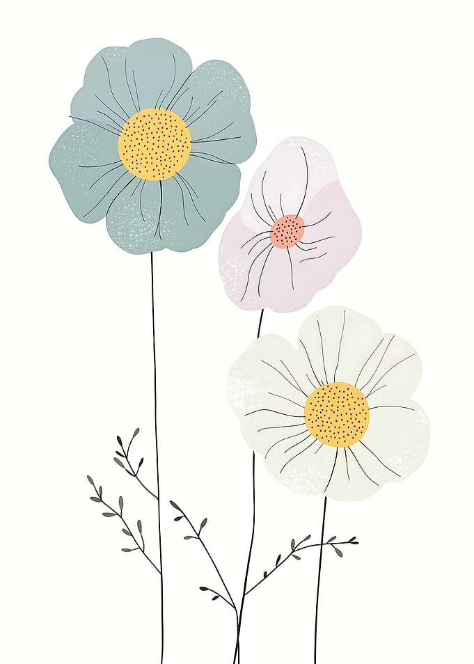 Three Abstract Flowers