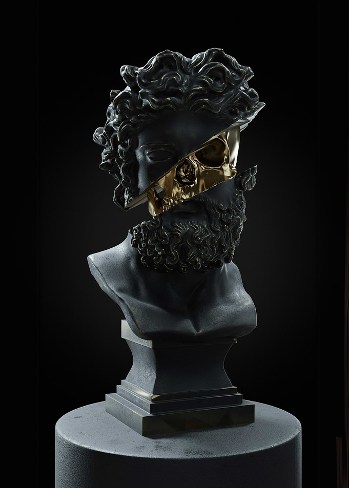 Gold Skull Bust