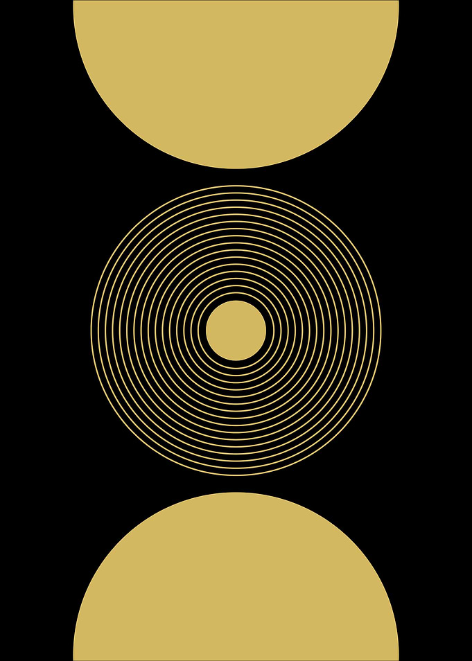 Gold Circle Abstract Art