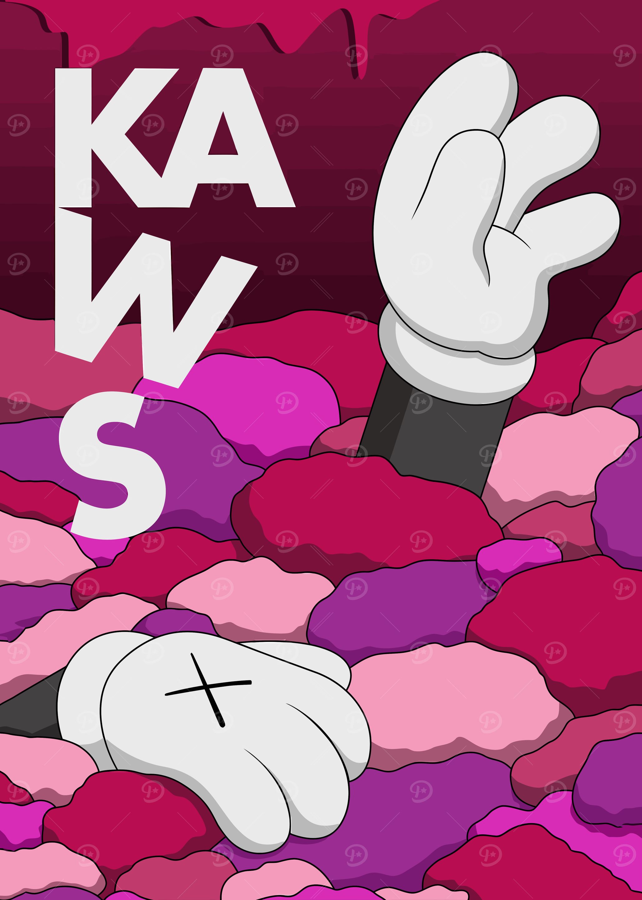 Kaws Hand Print
