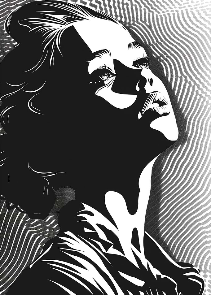 Black and White Woman Portrait