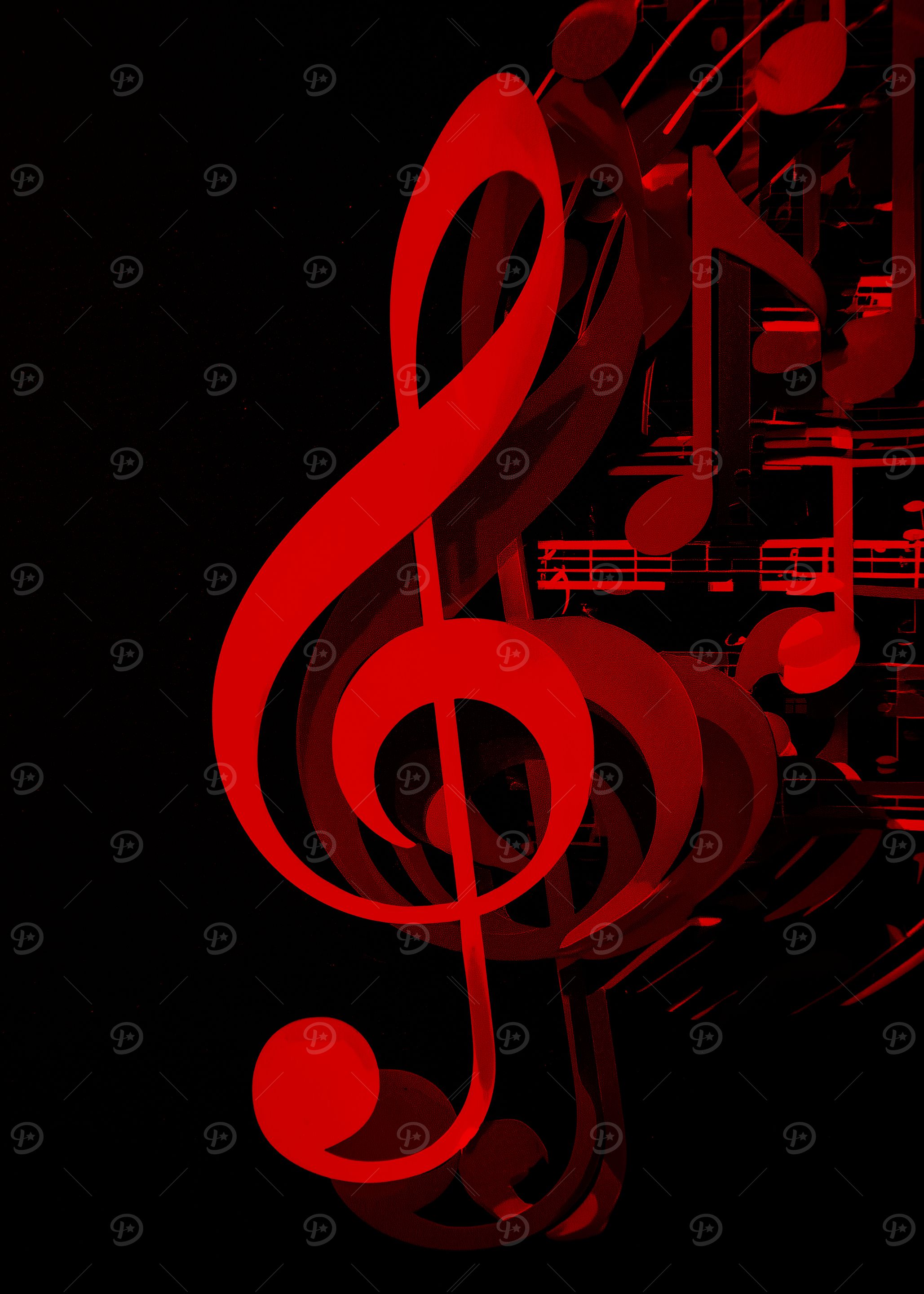 Red Treble Clef