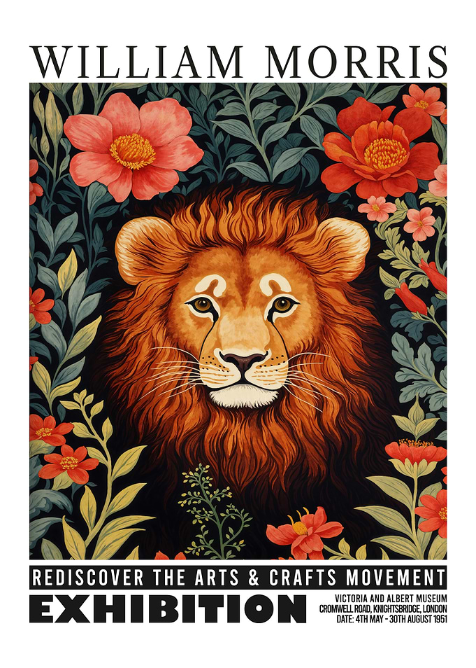 Morris Floral Lion Exhibition