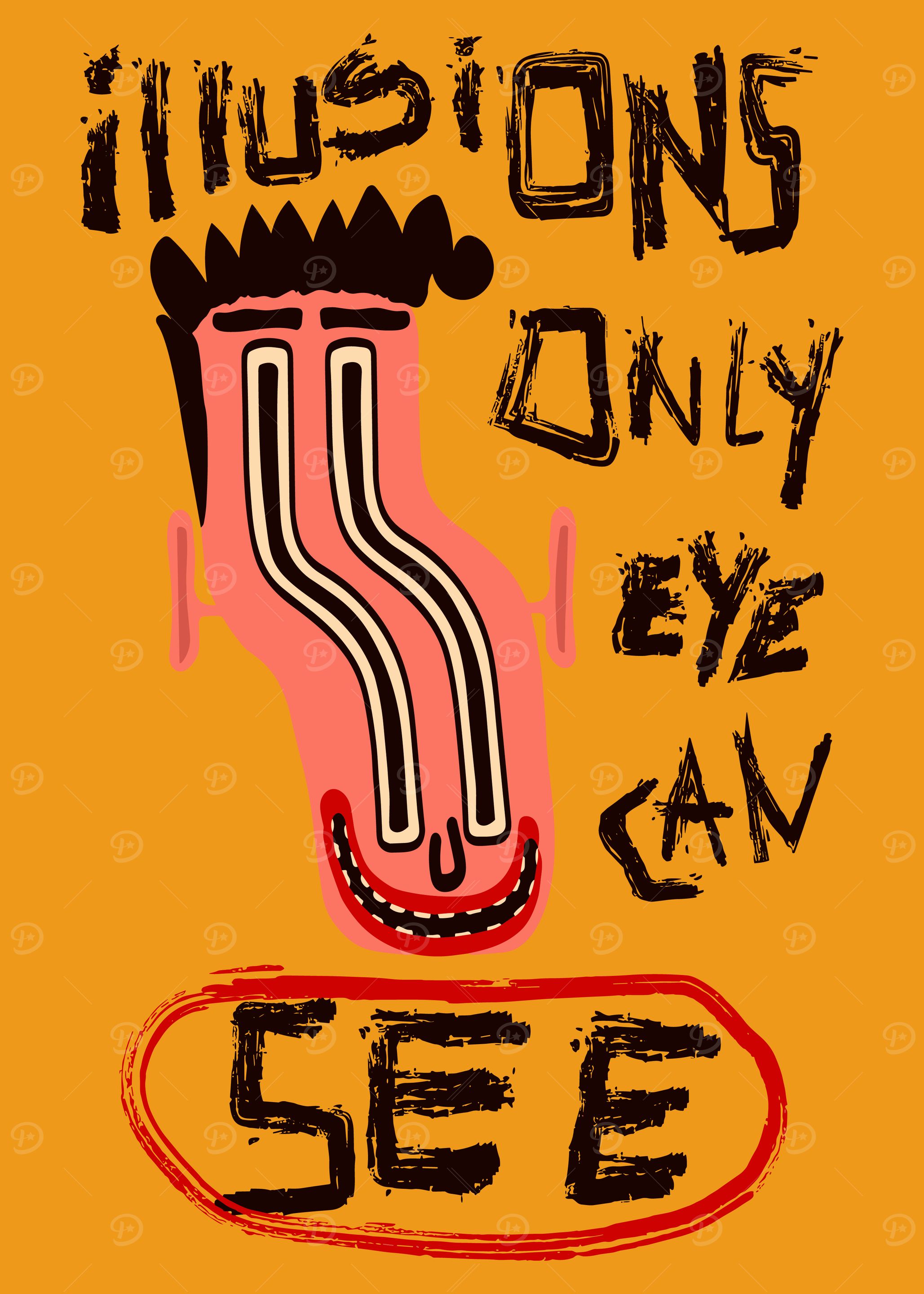 Illusions Only Eye Can See, Retro Wall Art, Illusion art print, Retro Print, Trendy Wall Art, Check Print, Dorm Room Decor, Aesthetic Wall Art