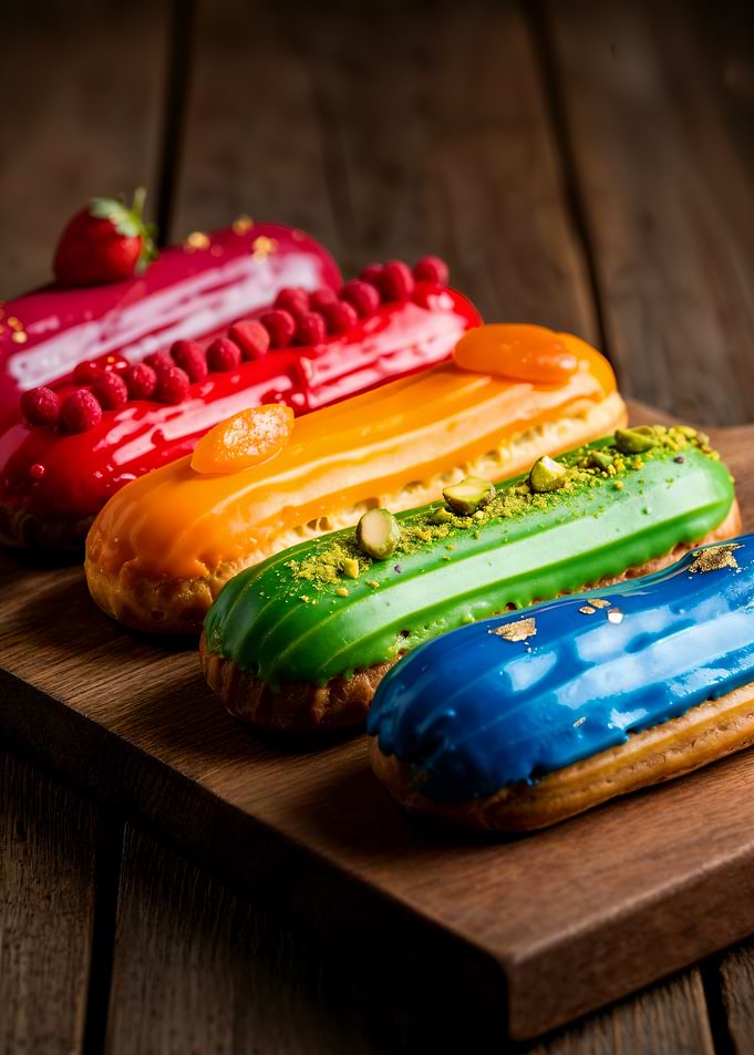 Rainbow Eclairs