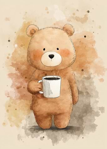 Cute Bear with Coffee