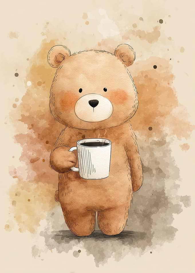 Cute Bear with Coffee