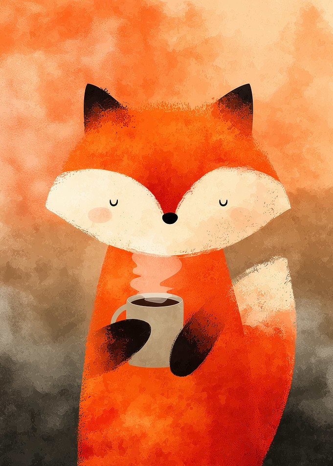Fox with Coffee