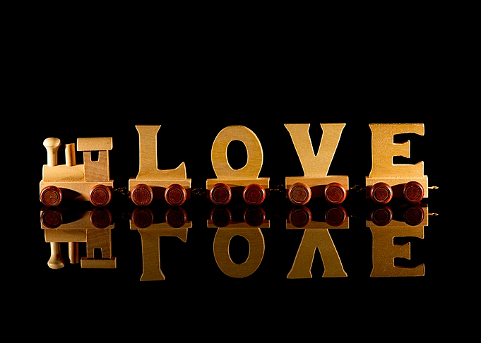 Wooden Train Spelling Love