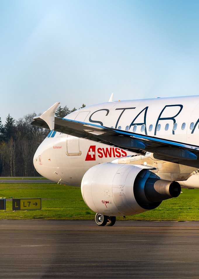 Swiss Airplane on Runway