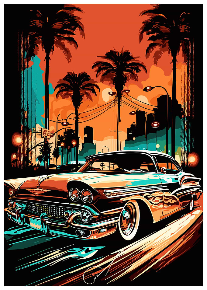 Classic Car Sunset
