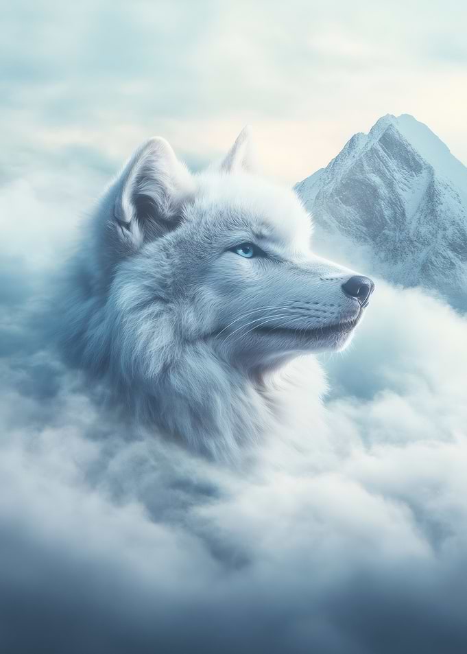 White Wolf in the Clouds