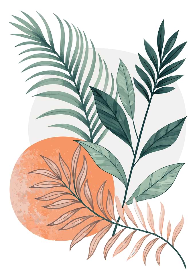 Abstract tropical leaves