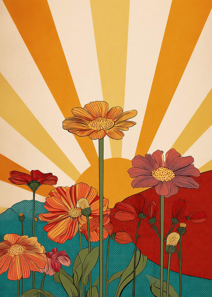 Retro Flower Sunrise