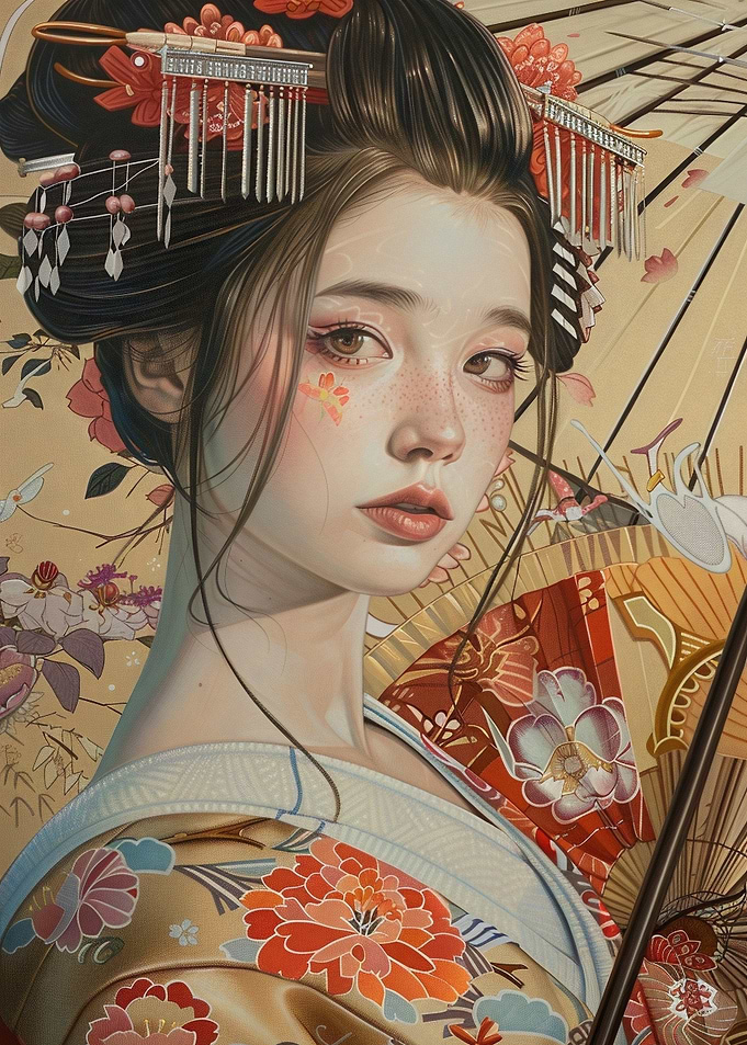 Geisha with Fan