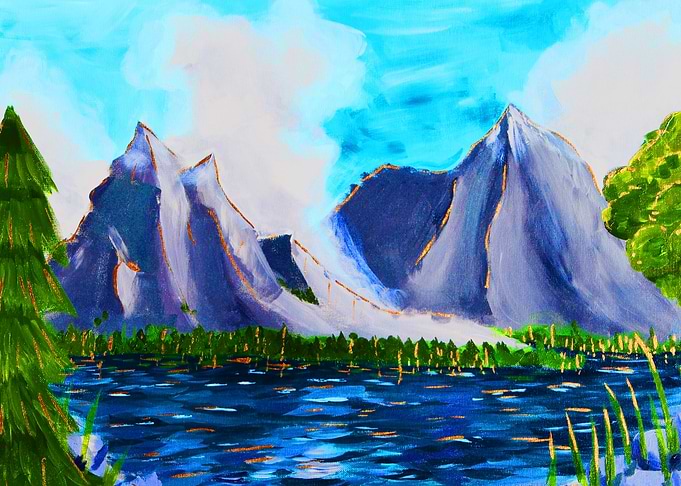 Mountain Lake Painting