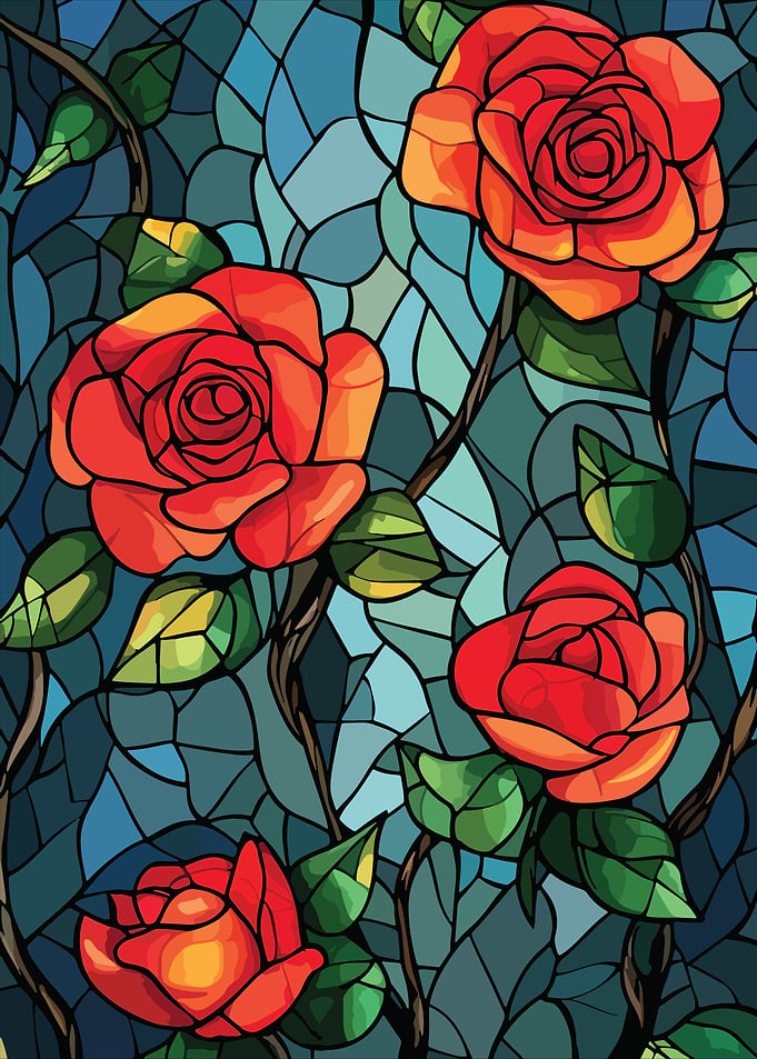 Stained Glass Roses