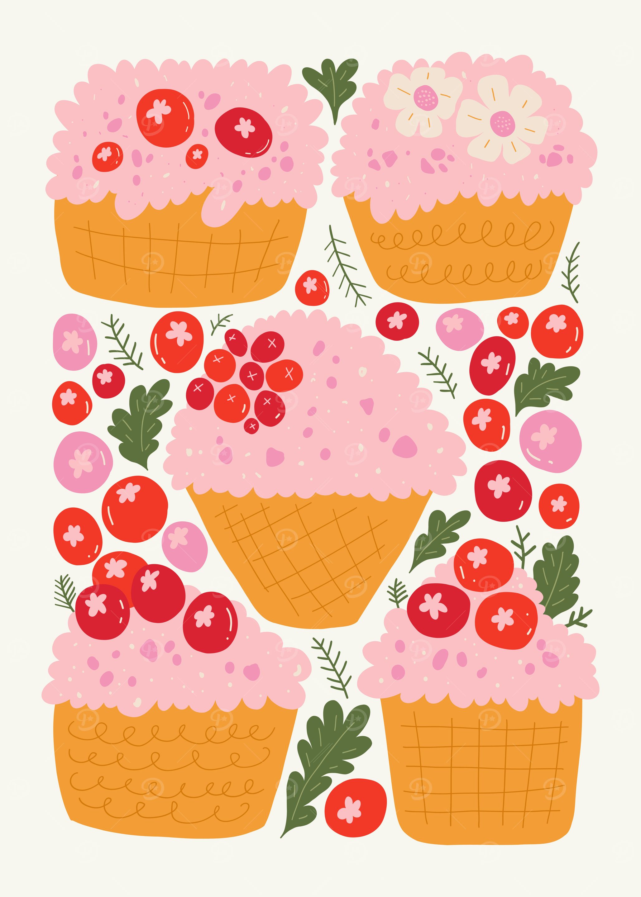Cute Cupcakes with Berries