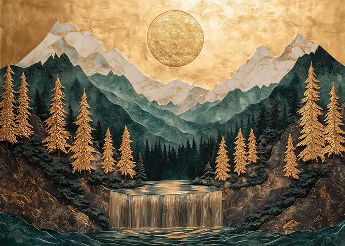 Golden Mountain Waterfall