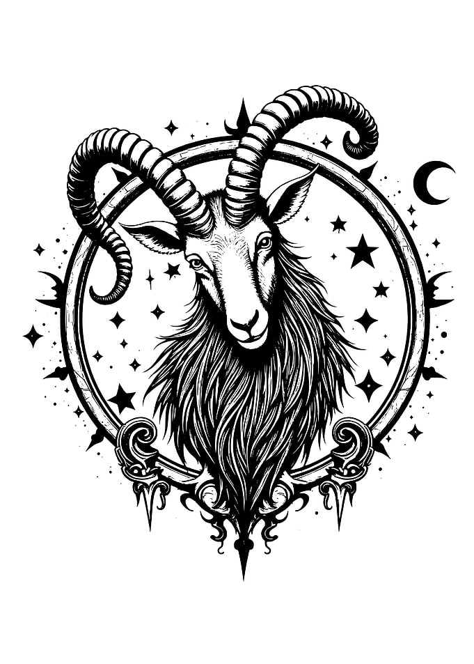 Goat Head with Horns