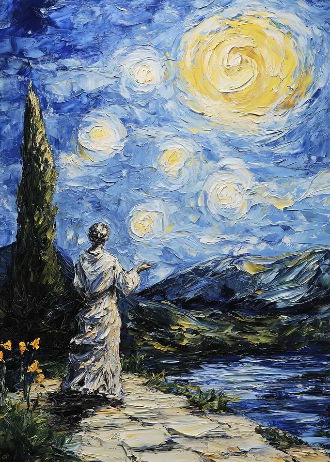 Starry Night with Figure