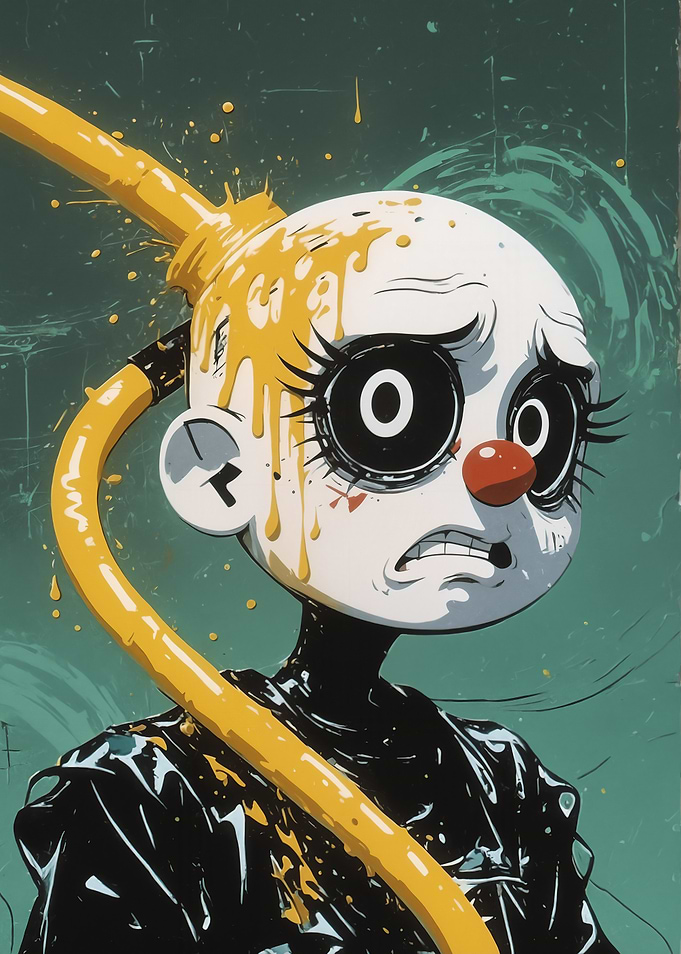 Distressed Clown Illustration