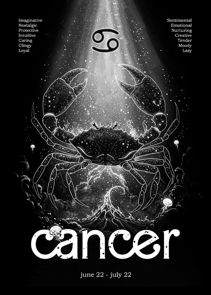 Cancer Zodiac Illustration