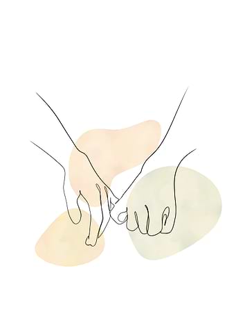Line Art Couple Hands