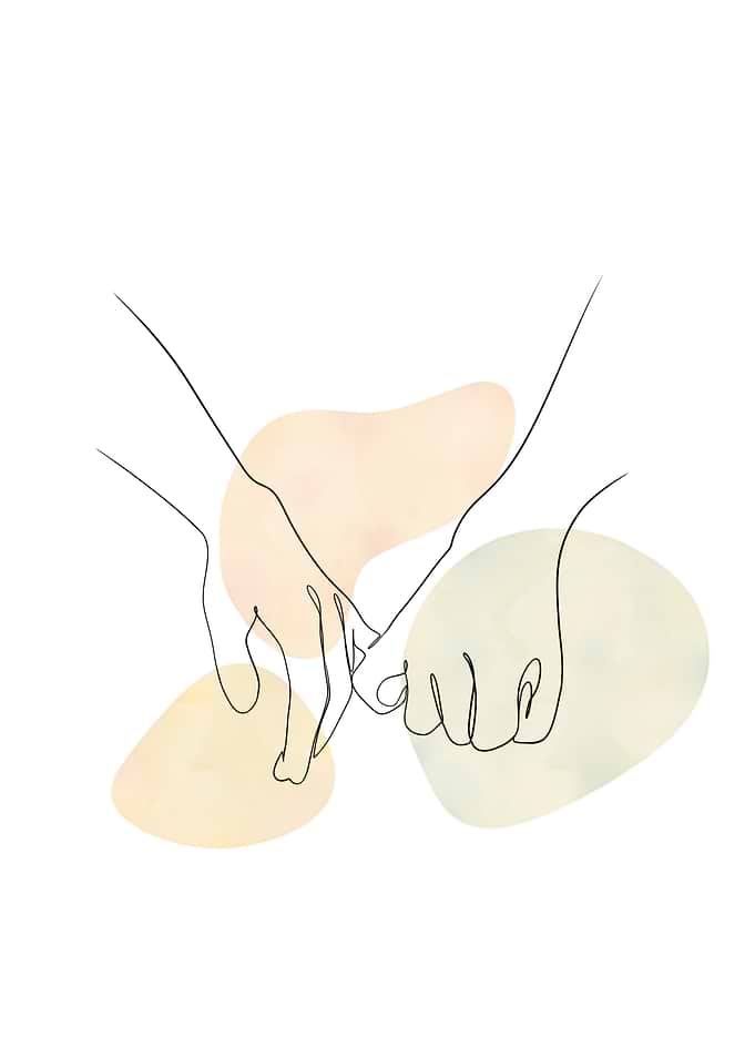 Line Art Couple Hands