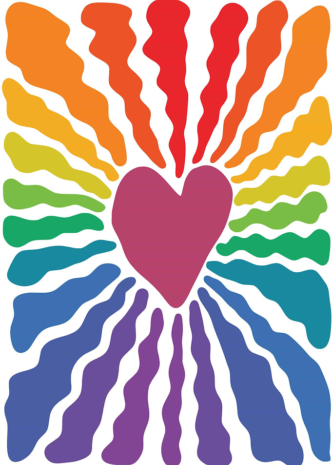Rainbow Heart Burst