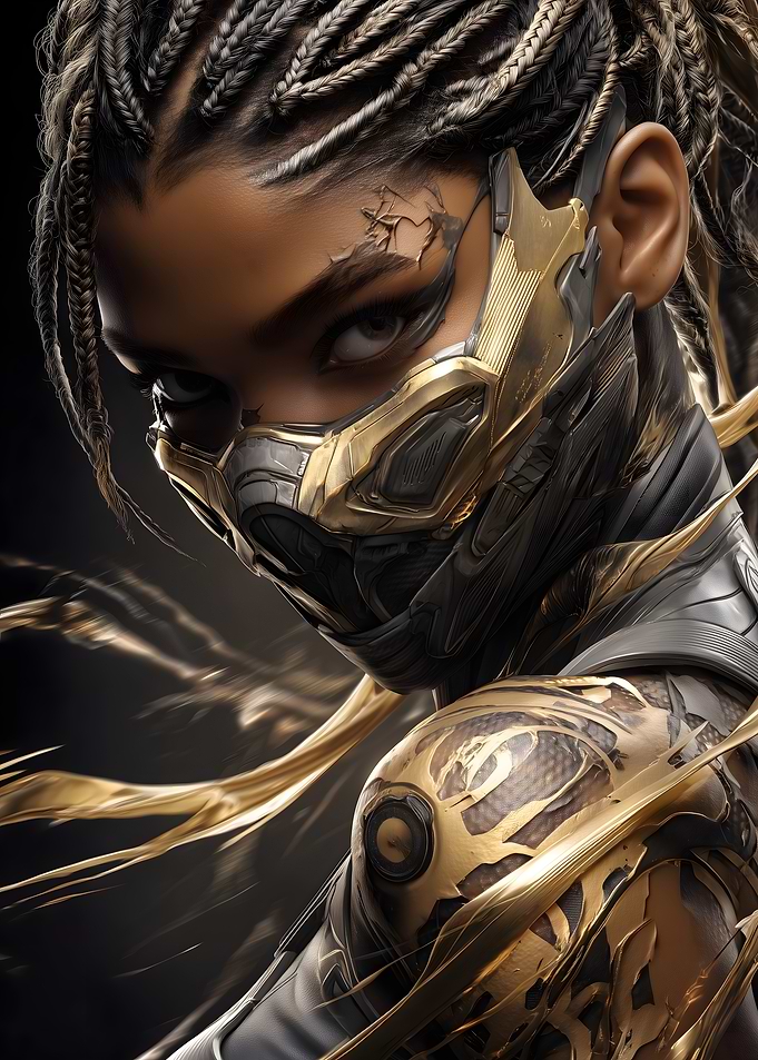 Cyberpunk Masked Warrior