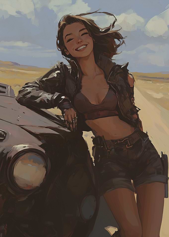 Smiling Woman in Desert