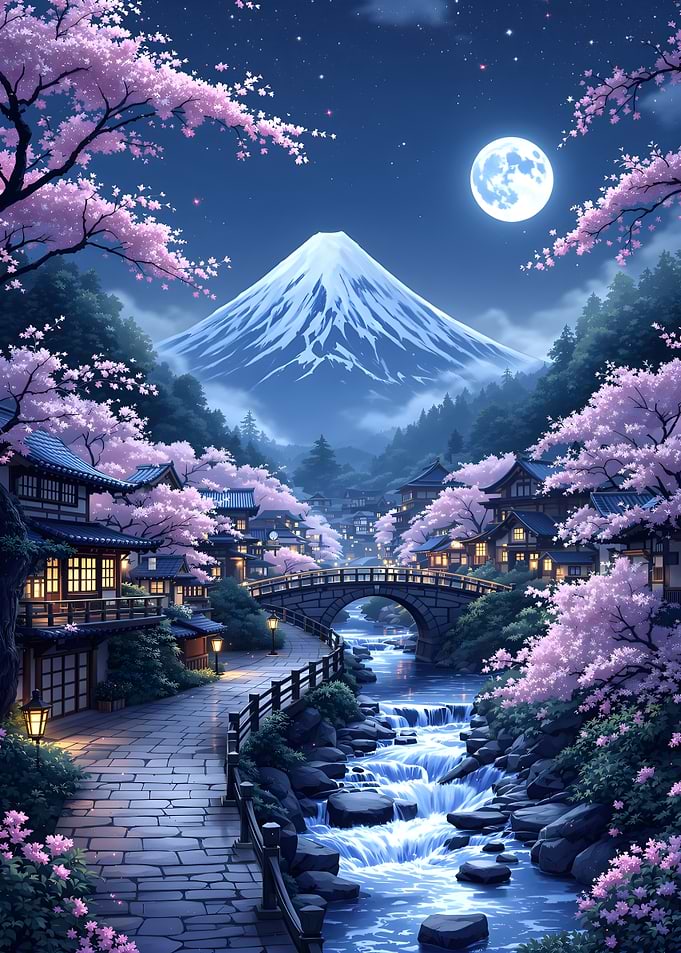 Japanese Village Night