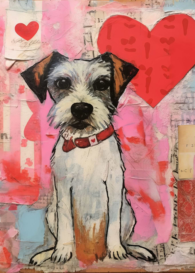 Valentine Dog with Heart
