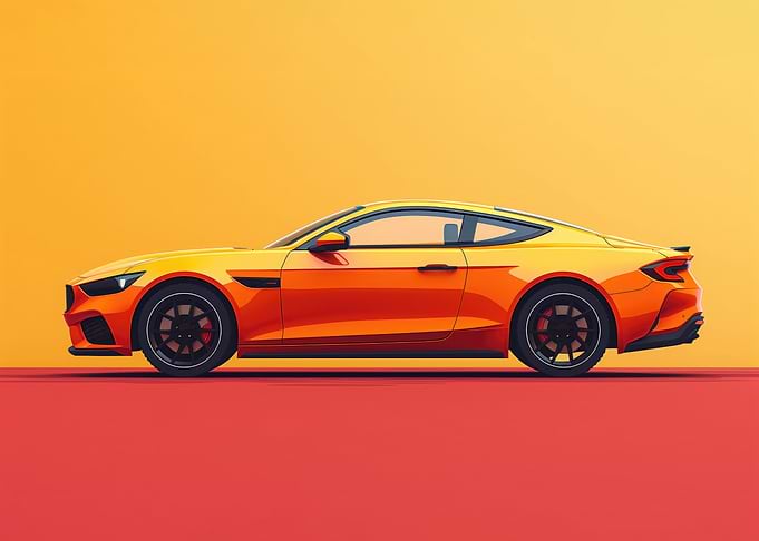 Orange Sports Car Illustration