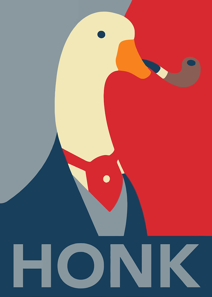 Goose in Suit Honk Poster