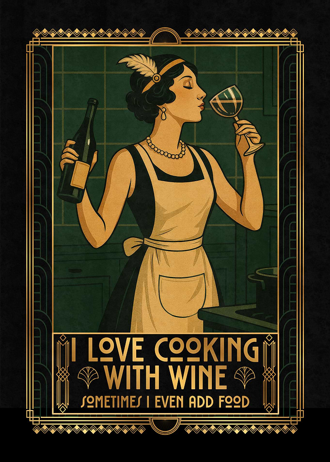 Cooking with Wine Art Print