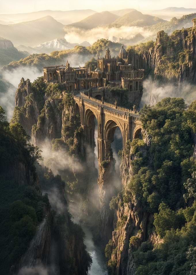 Fantasy Cityscape Bridge