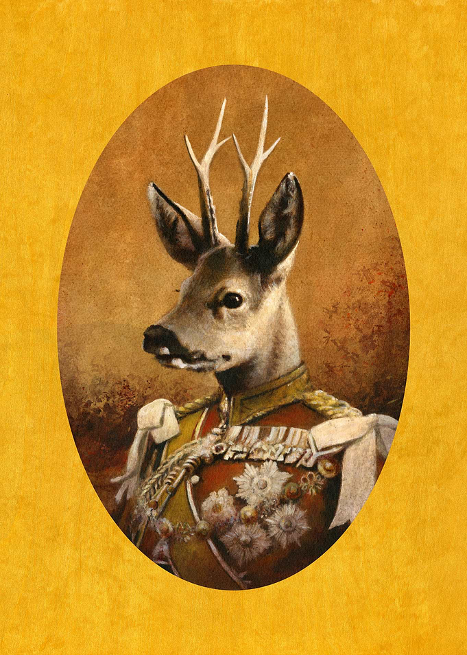 Regal Roe Deer On Gold