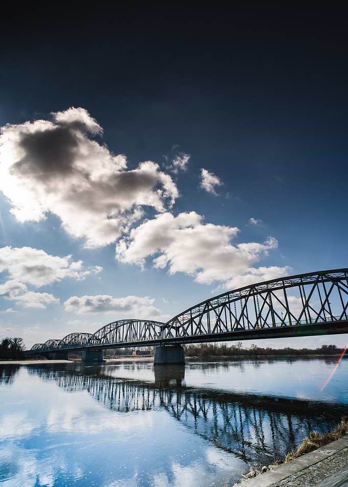 Steel Bridge Over River